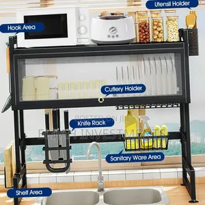 3 Tier Over Sink Dish Rack Steel Dish Drainer