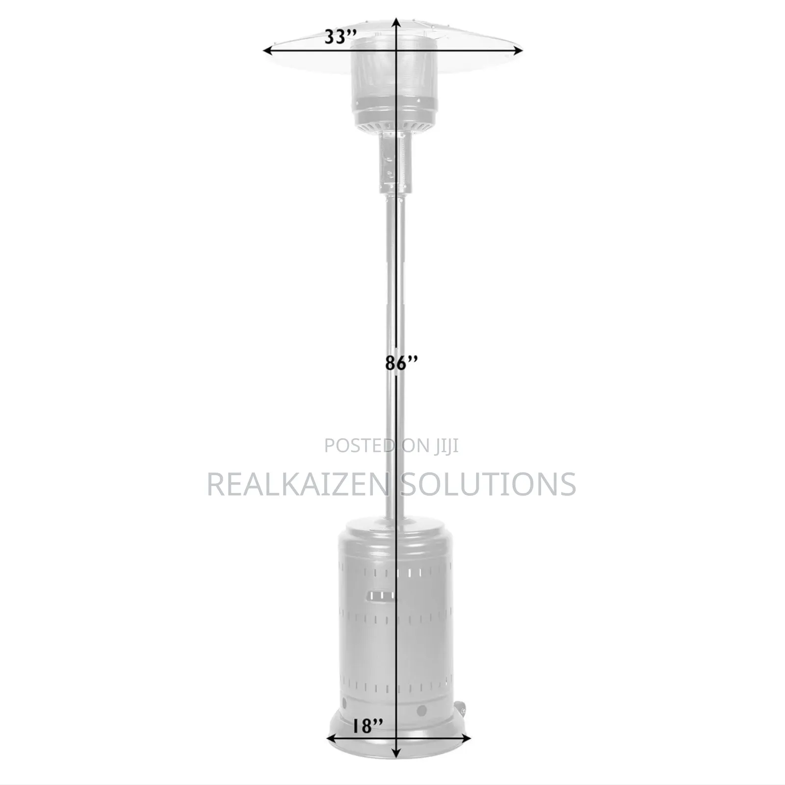Usa Fire Sense Stainless Steel Commercial Gas Patio Heater