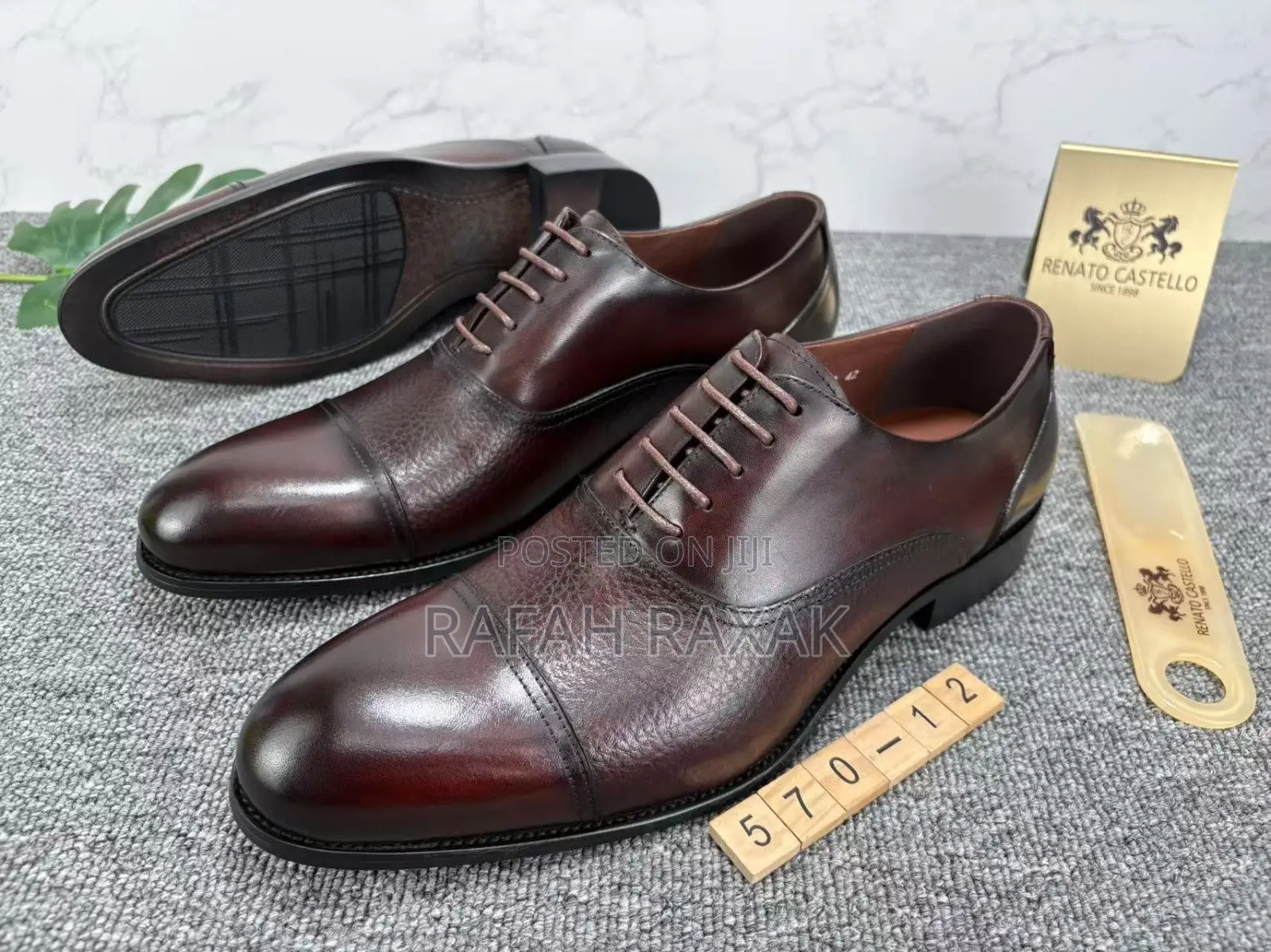 Men’S Dark Tan Renato Castello Gentle/Office Shoes