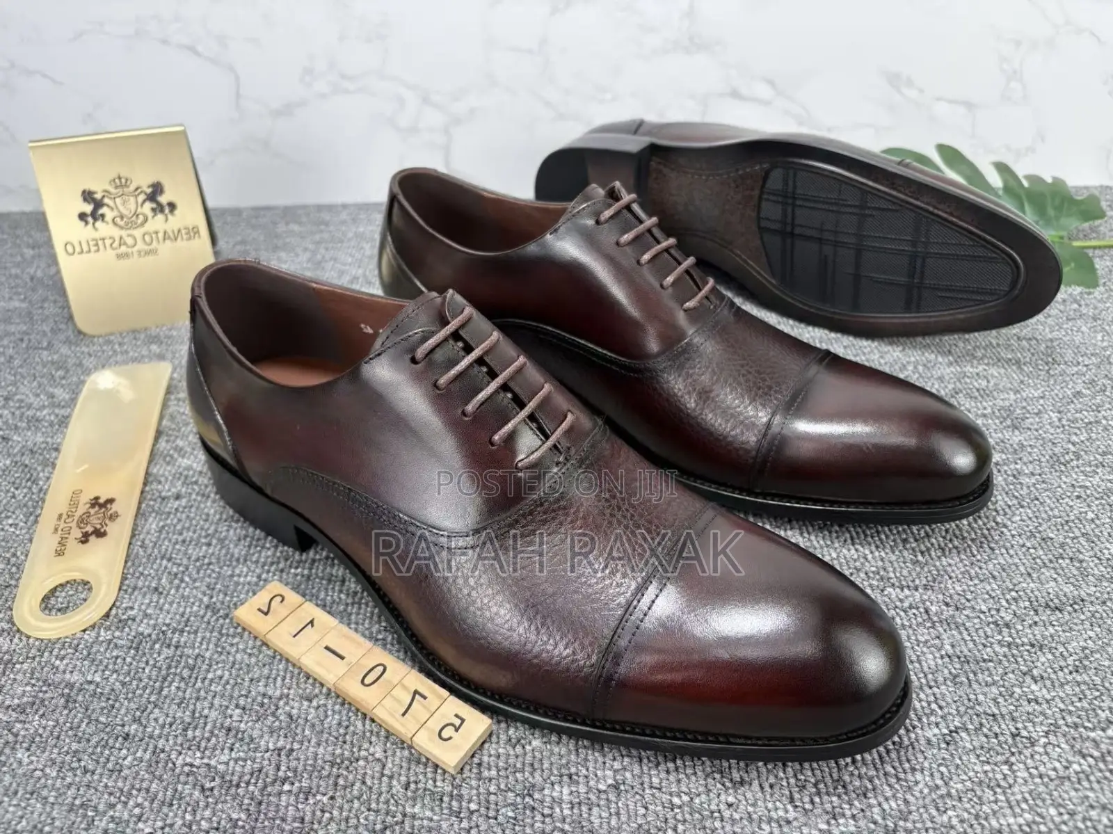 Men’S Dark Tan Renato Castello Gentle/Office Shoes
