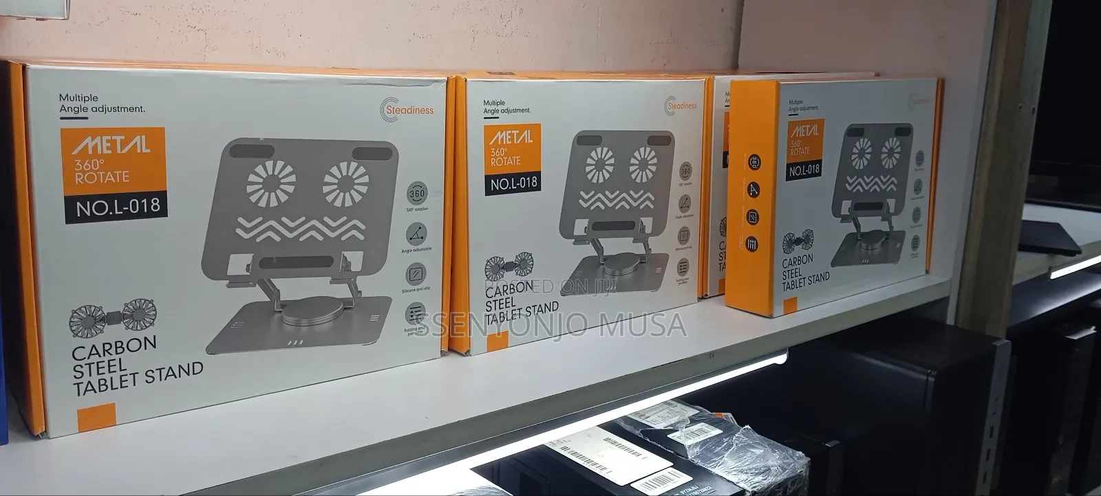 Aluminum Laptop Stand With Dual Fan Usb - 360° Rotation
