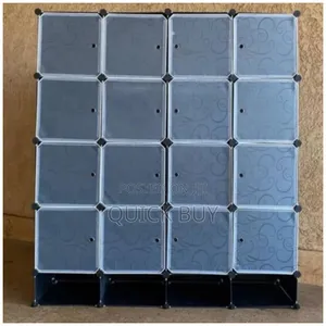 Space Saving 4-Column Plastic Wardrobe With Shoe Rack
