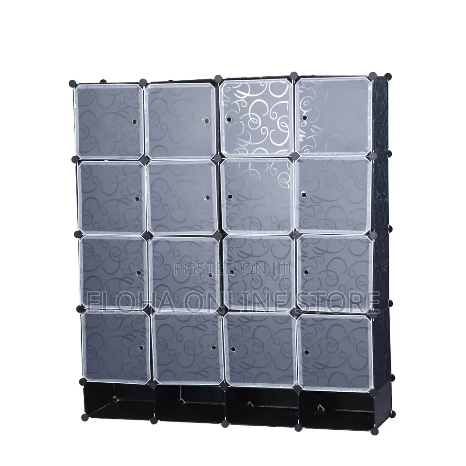 Space Saving 4-Column Plastic Wardrobe With Shoe Rack