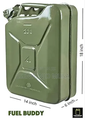 20l Military Green Fuel Jerrycan - Durable Metal Jerry Can