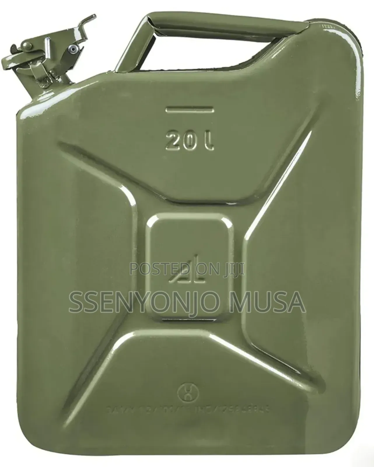 20l Military Green Fuel Jerrycan - Durable Metal Jerry Can