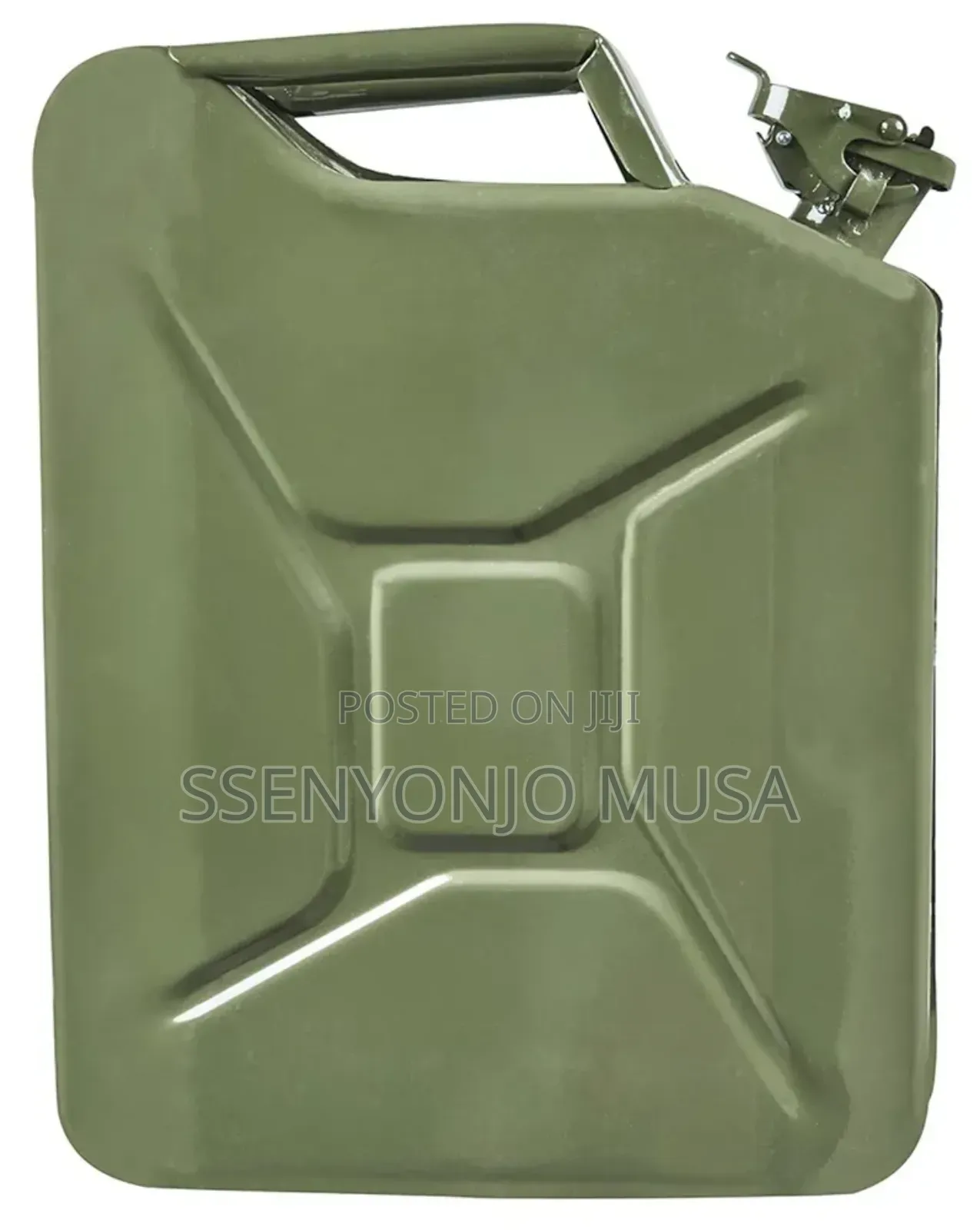 20l Military Green Fuel Jerrycan - Durable Metal Jerry Can