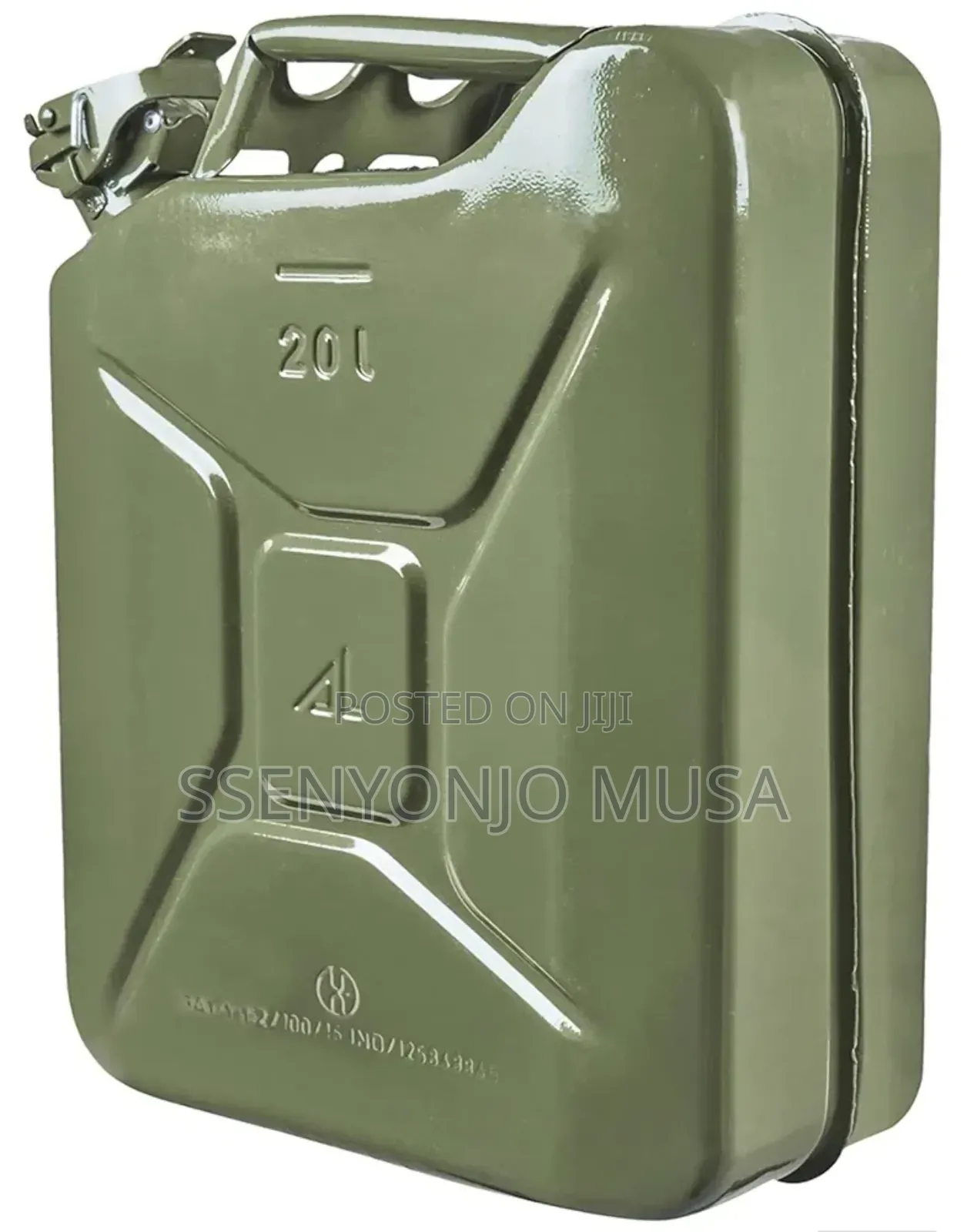 20l Military Green Fuel Jerrycan - Durable Metal Jerry Can