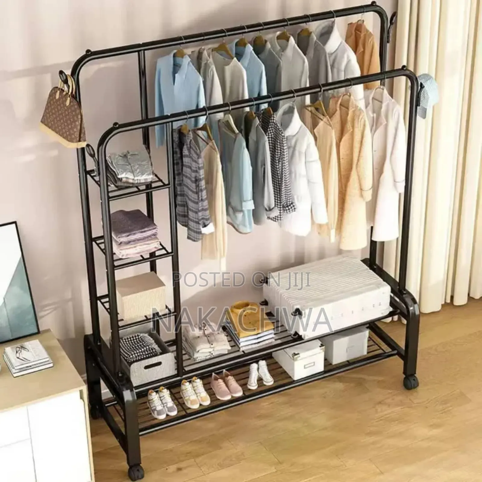 Its Adouble Pole Cloth Hanger and Shoes Racks