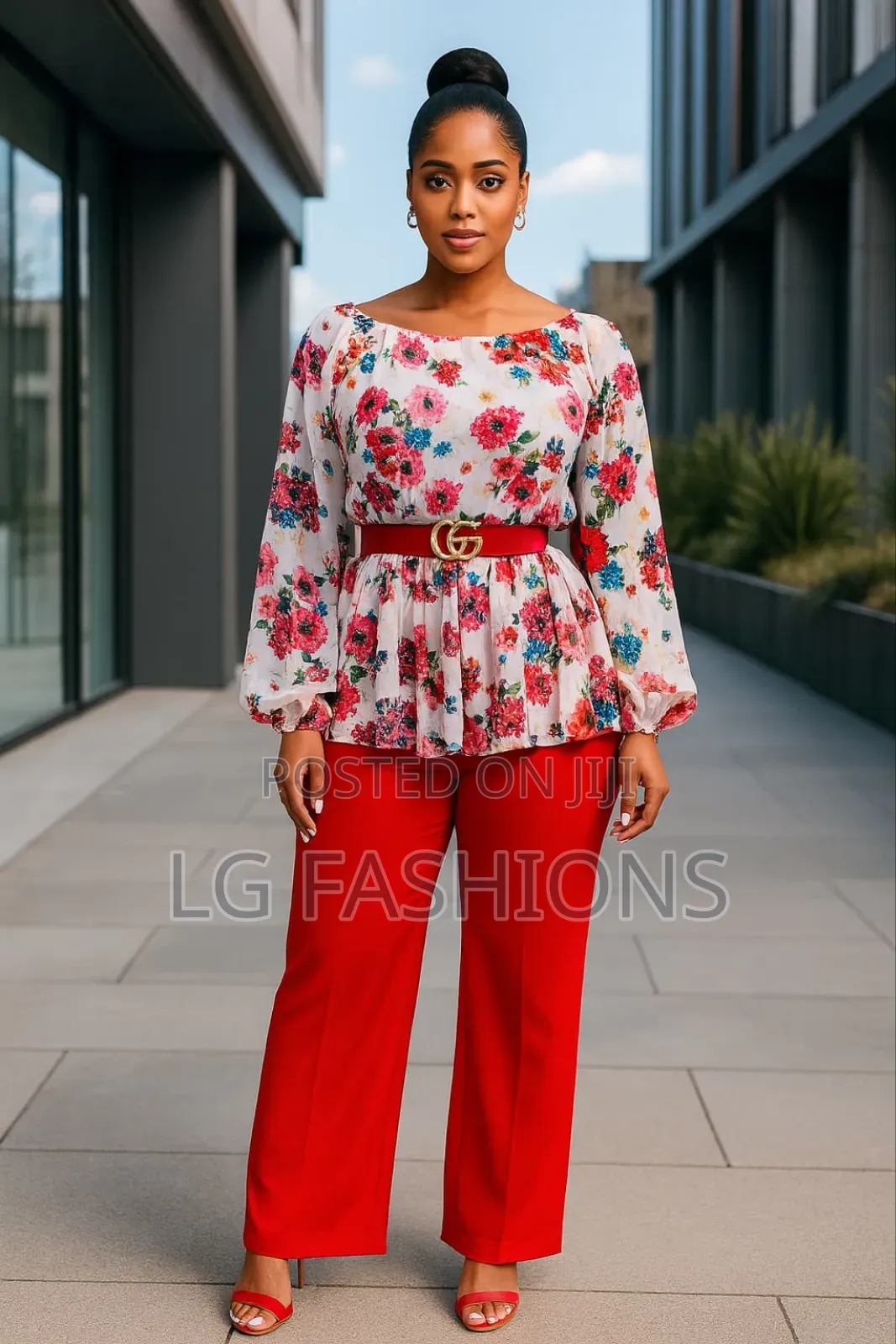 Peplum Blouse and Trouser for Ladies