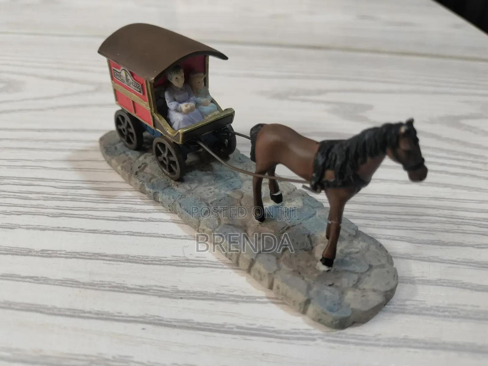 Decorative Figure of Horse Pulling Wagon Candle Shoppe 2002
