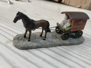 Decorative Figure of Horse Pulling Wagon Candle Shoppe 2002