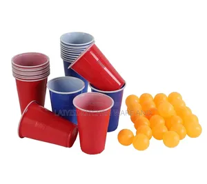 12 Table Tennis Ball Set With -Pong Cup for Party Games