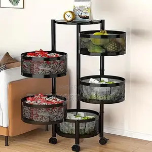 5-Tier Circular Rotating Kitchen Storage Rack