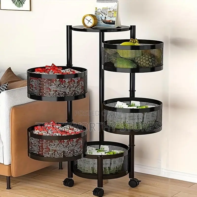 5-Tier Circular Rotating Kitchen Storage Rack