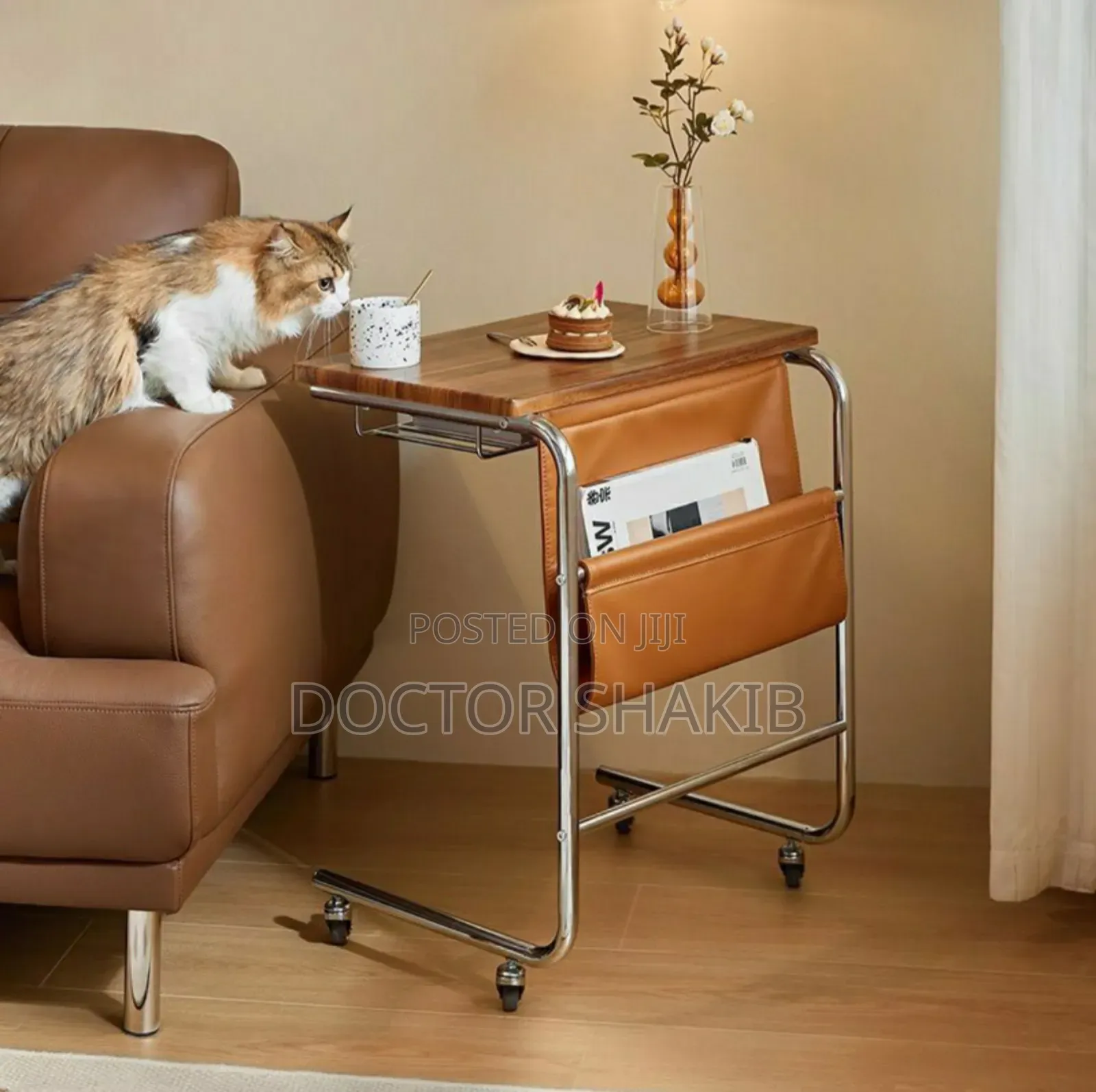 Strong Bedside Table With Storage Compartments