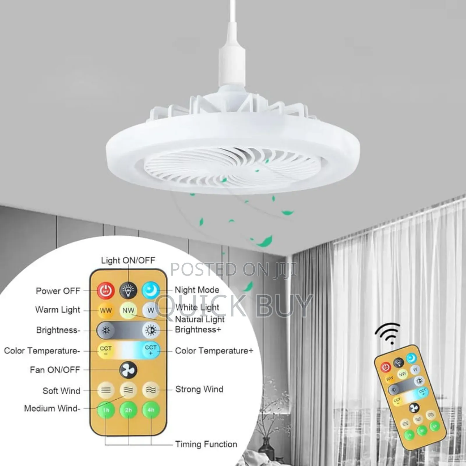 3in1 Ceiling Fan With Lights Remote
