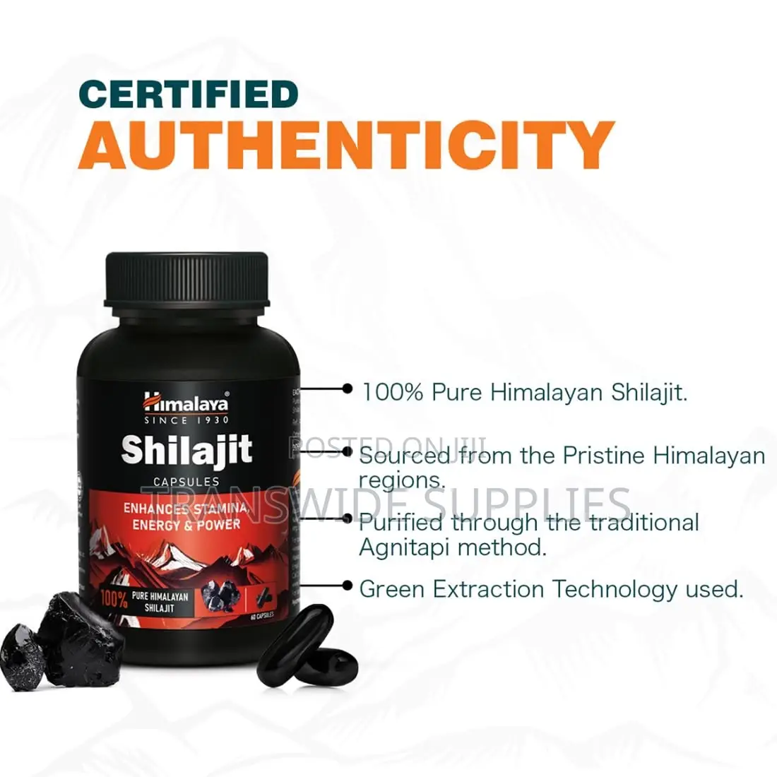 Himalaya Shilajit 60 Cap Enhances Stamina, Energy, and Power