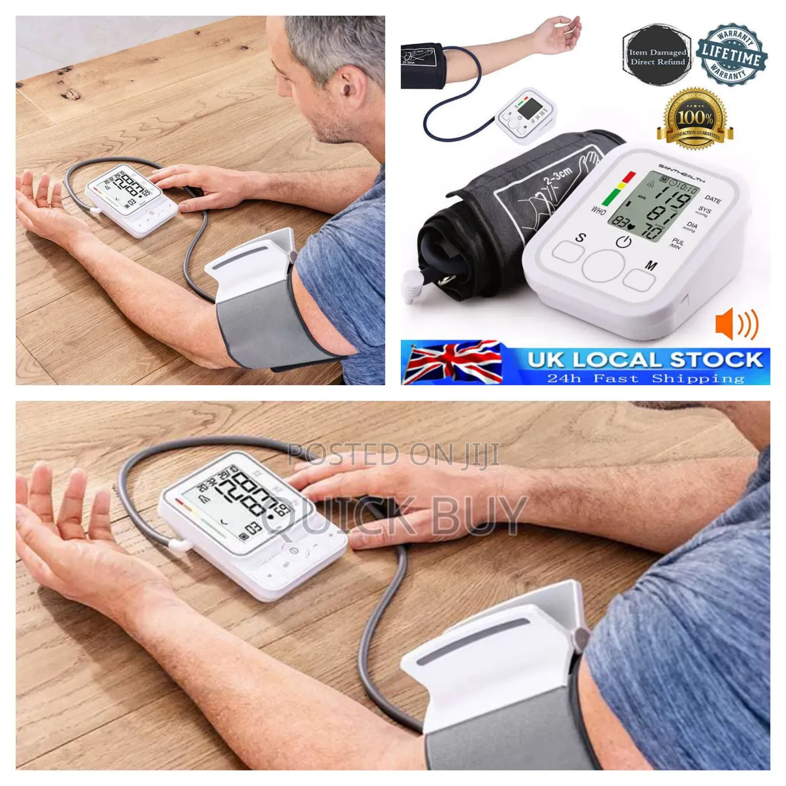 Automatic Digital Blood Pressure Monitor, White