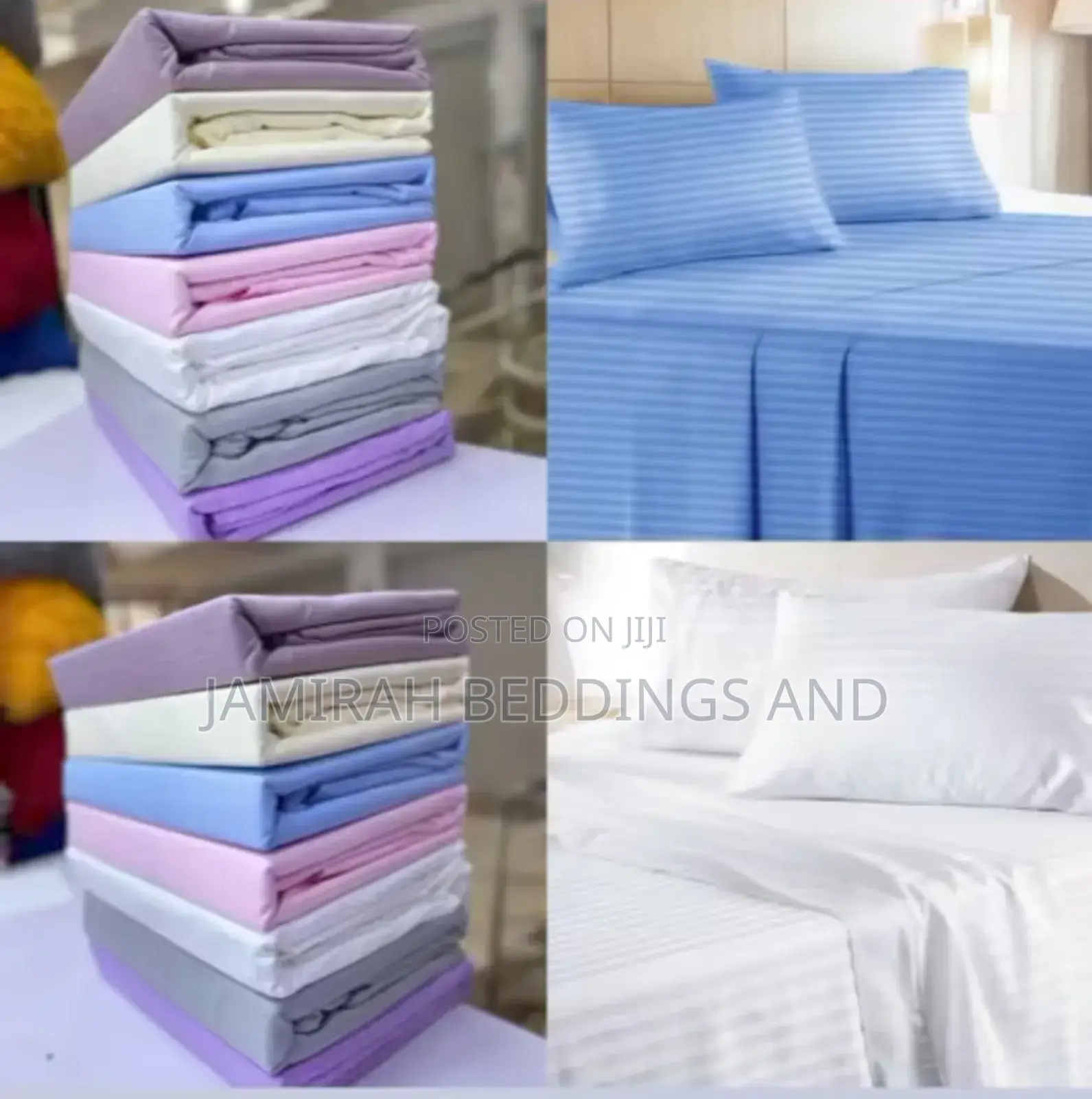 Stripped Plain Bed Sheets