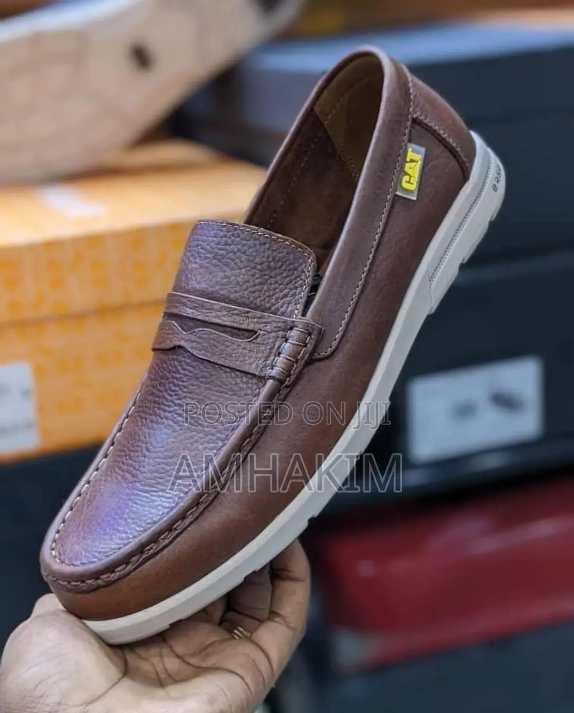Classic Men's Caterpillar Leather Casual Moccasins In Stock