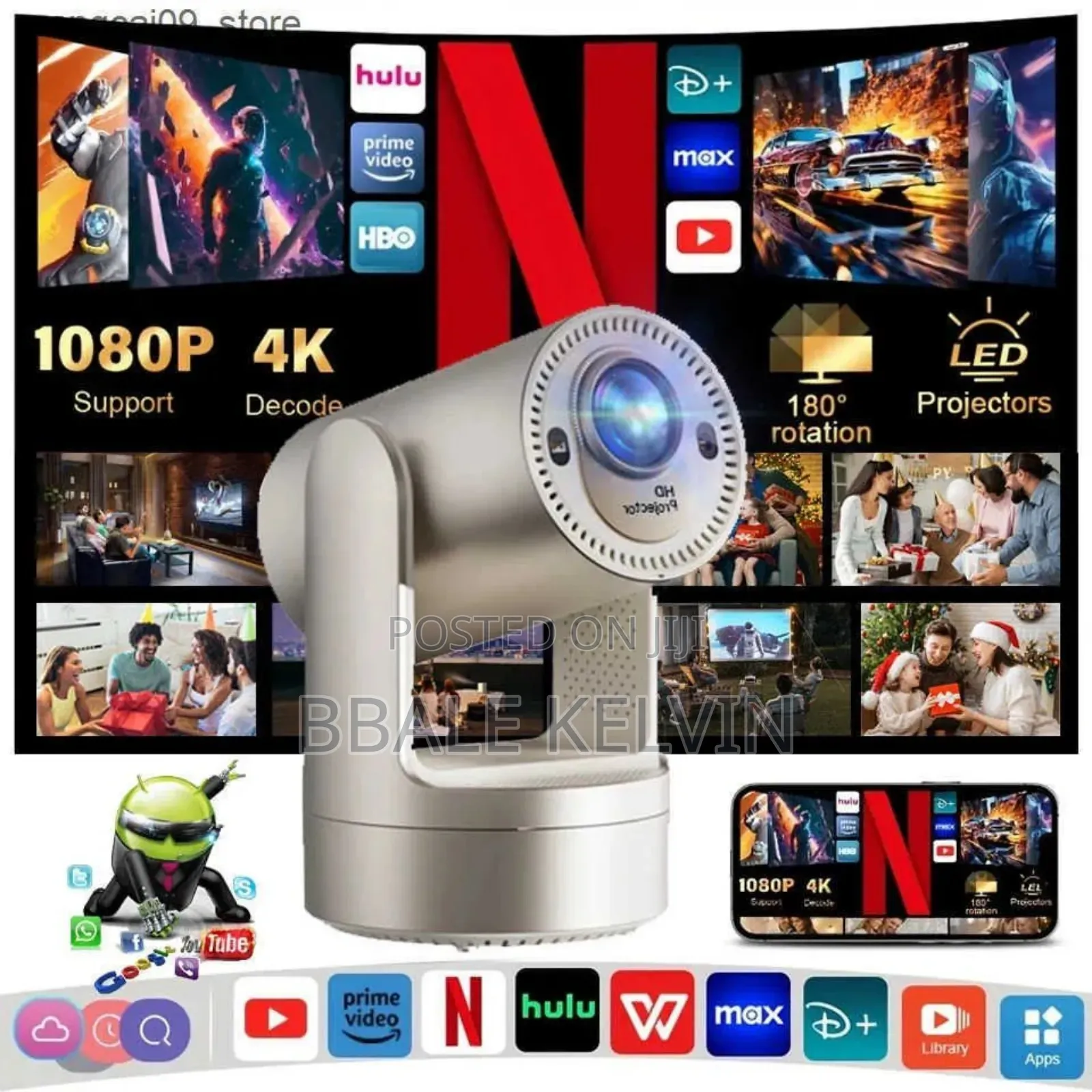 Borrego Smart 7 Android Projector 5g Wifi , 5200 Mah