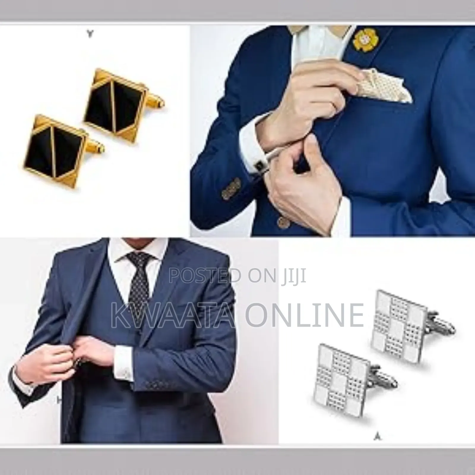 1pair Cufflinks For Men Elegant Tone Fashion Design