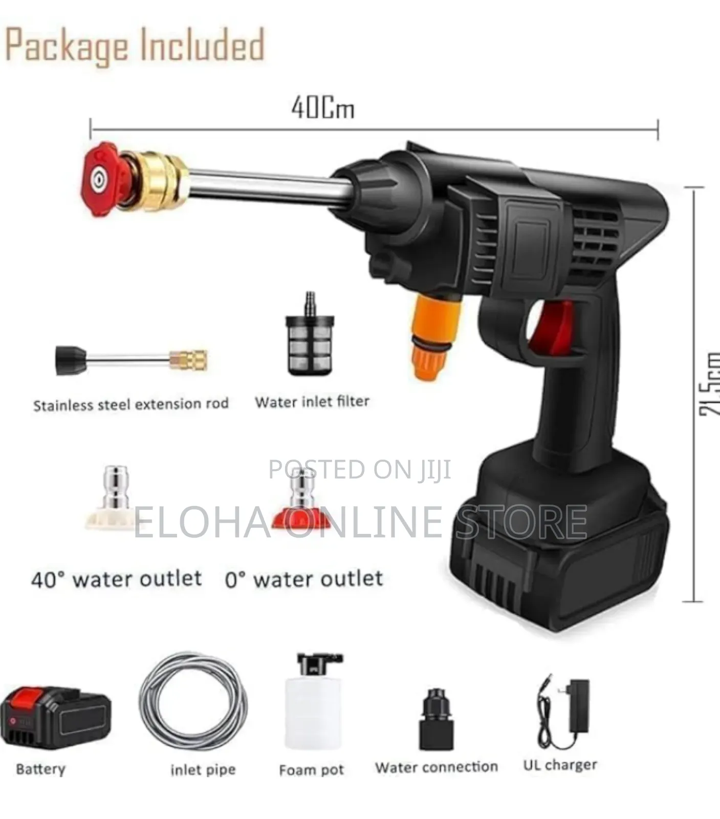 48v High Pressure Water Car Sprayer Machine With 2 Batteries