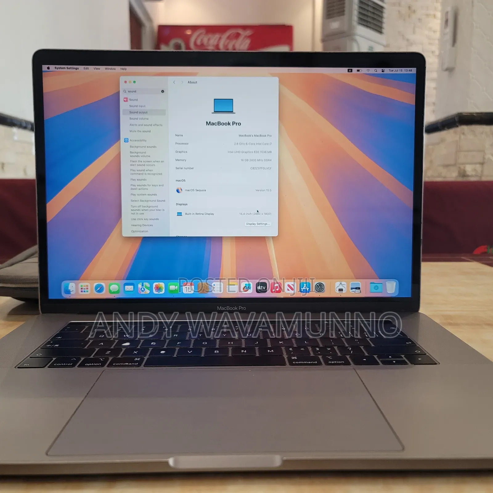 Laptop Apple MacBook 2019 16GB Intel Core I7 SSD 256GB