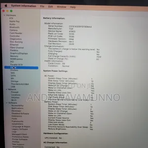 Laptop Apple MacBook 2019 16GB Intel Core I7 SSD 256GB