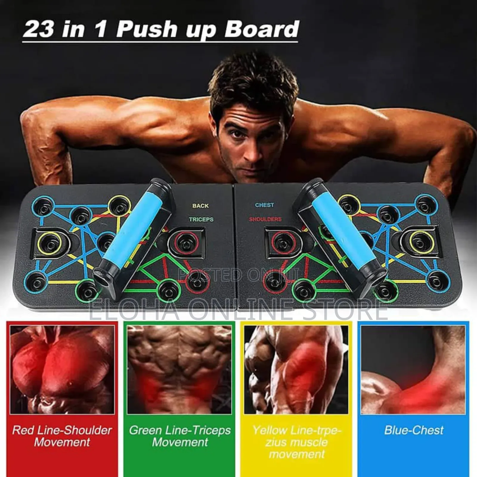 Foldable Pushup Board With Handles for Complete Body Workout