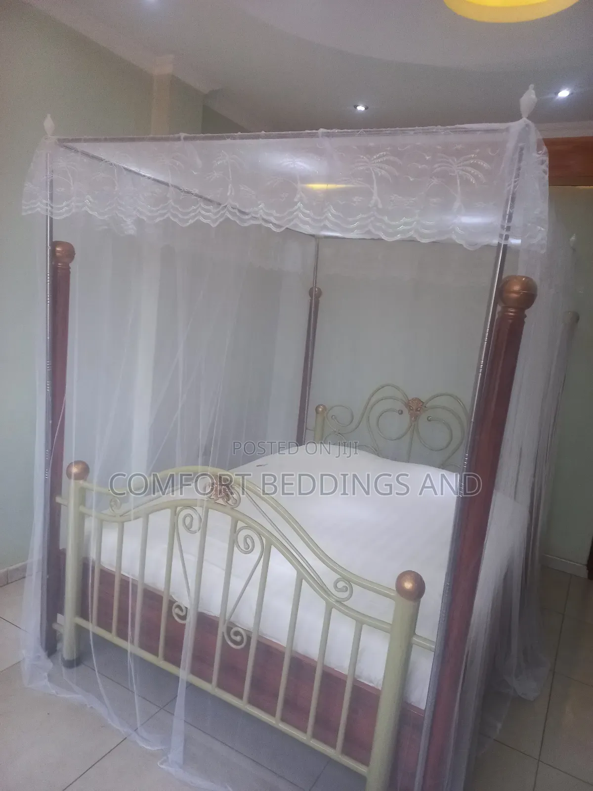 Metallic Four Stand Mosquito Net White 4*6, 5*6, 6*6