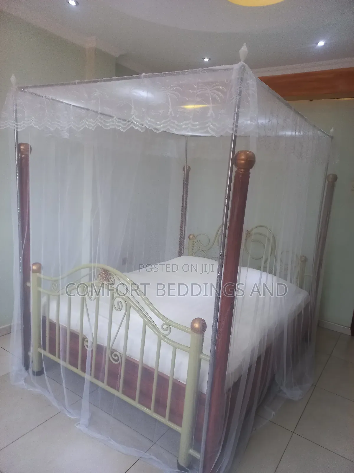Metallic Four Stand Mosquito Net White 4*6, 5*6, 6*6