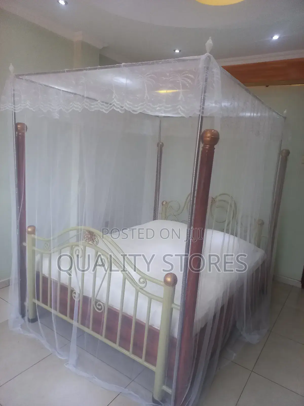 Metallic Four Stand Mosquito Net White 4*6, 5*6, 6*6