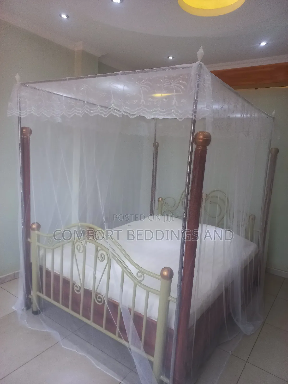 Metallic Four Stand Mosquito Net White 4*6, 5*6, 6*6