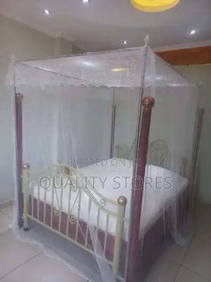 Metallic Four Stand Mosquito Net White 4*6, 5*6, 6*6