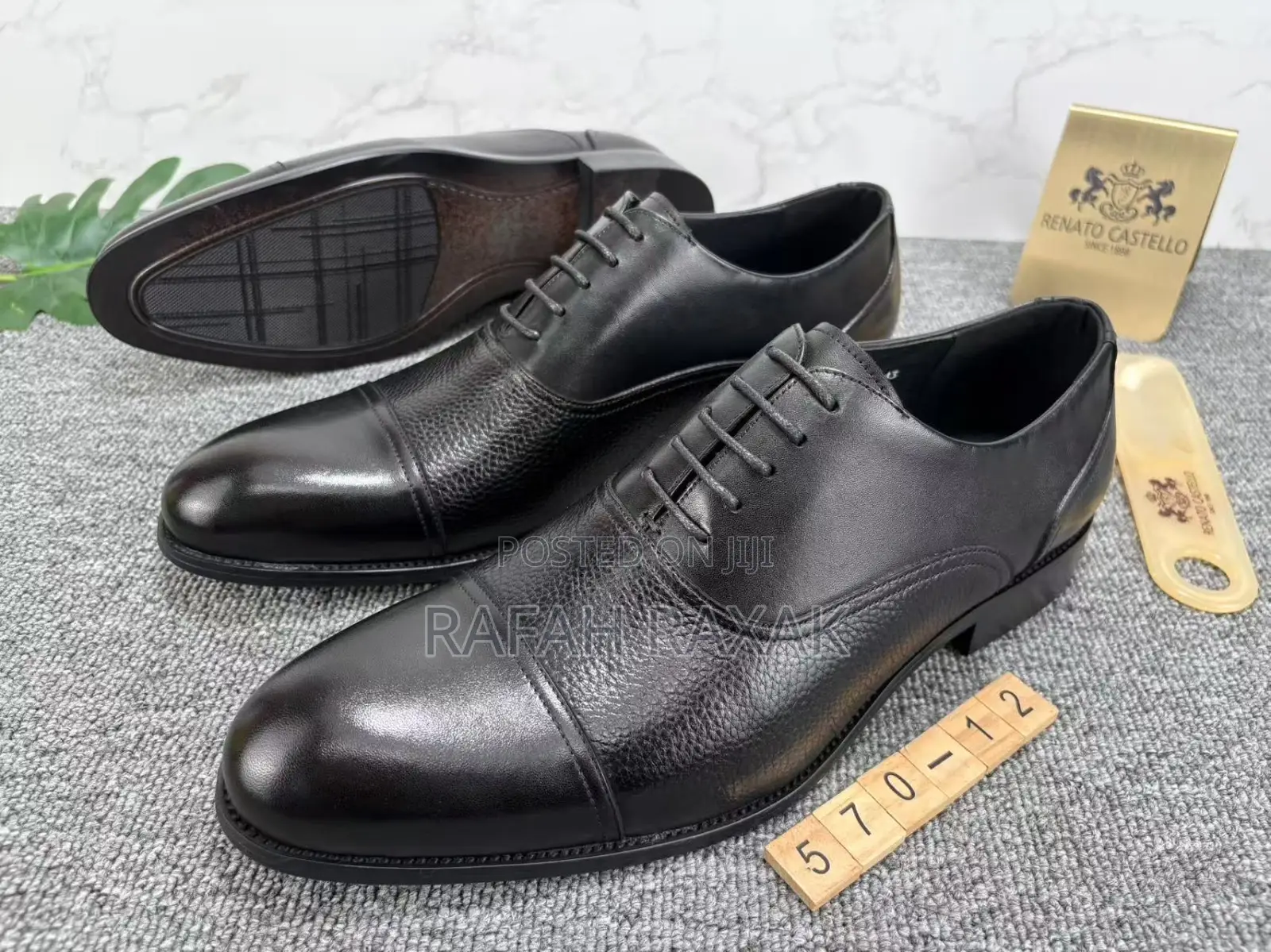 Men’S Super Classic Black Renato Castello Formal Office Shoe