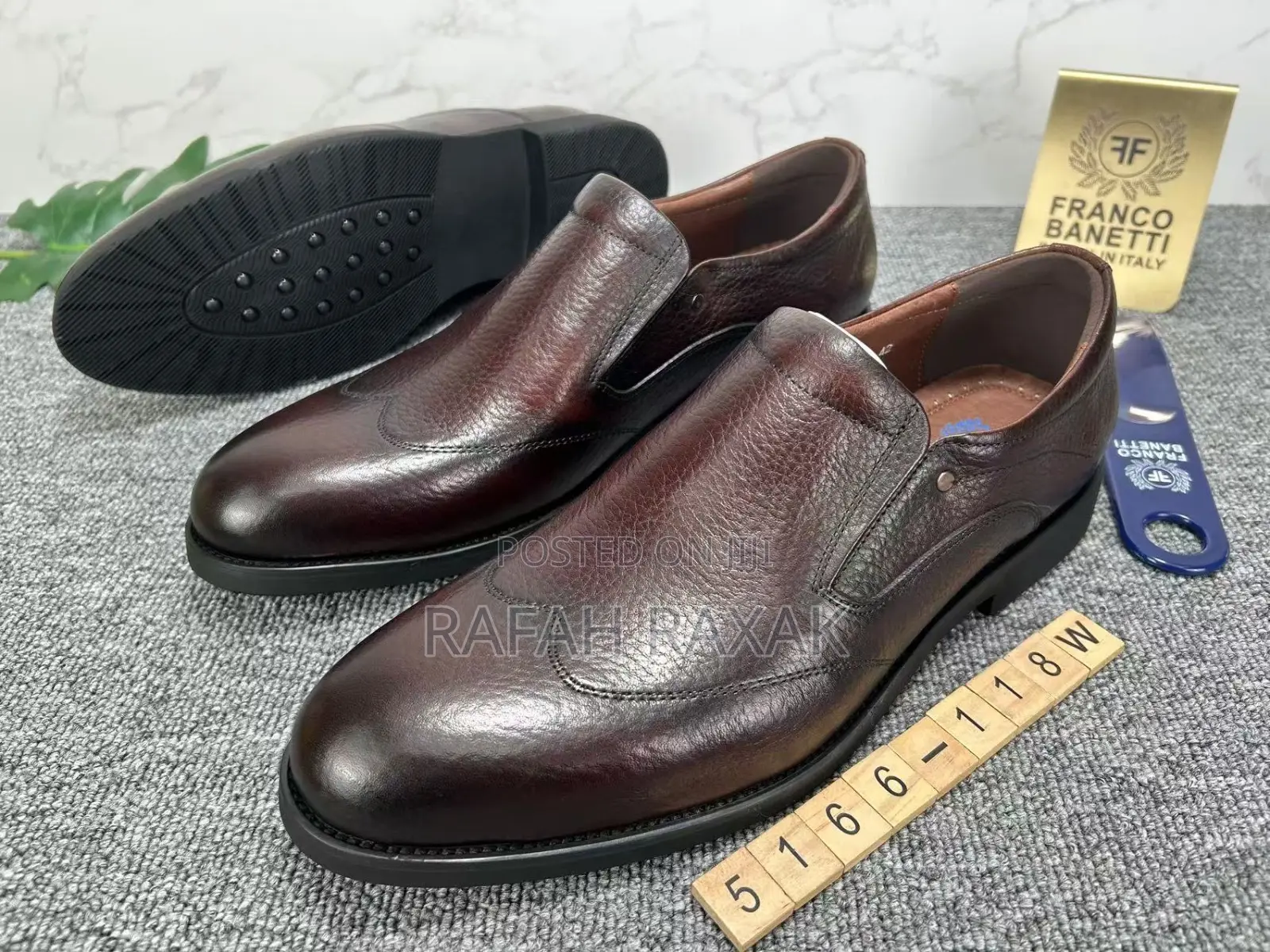 Dark Tan Franco Banetti Slip-on Formal/Gentle Oxford Shoes