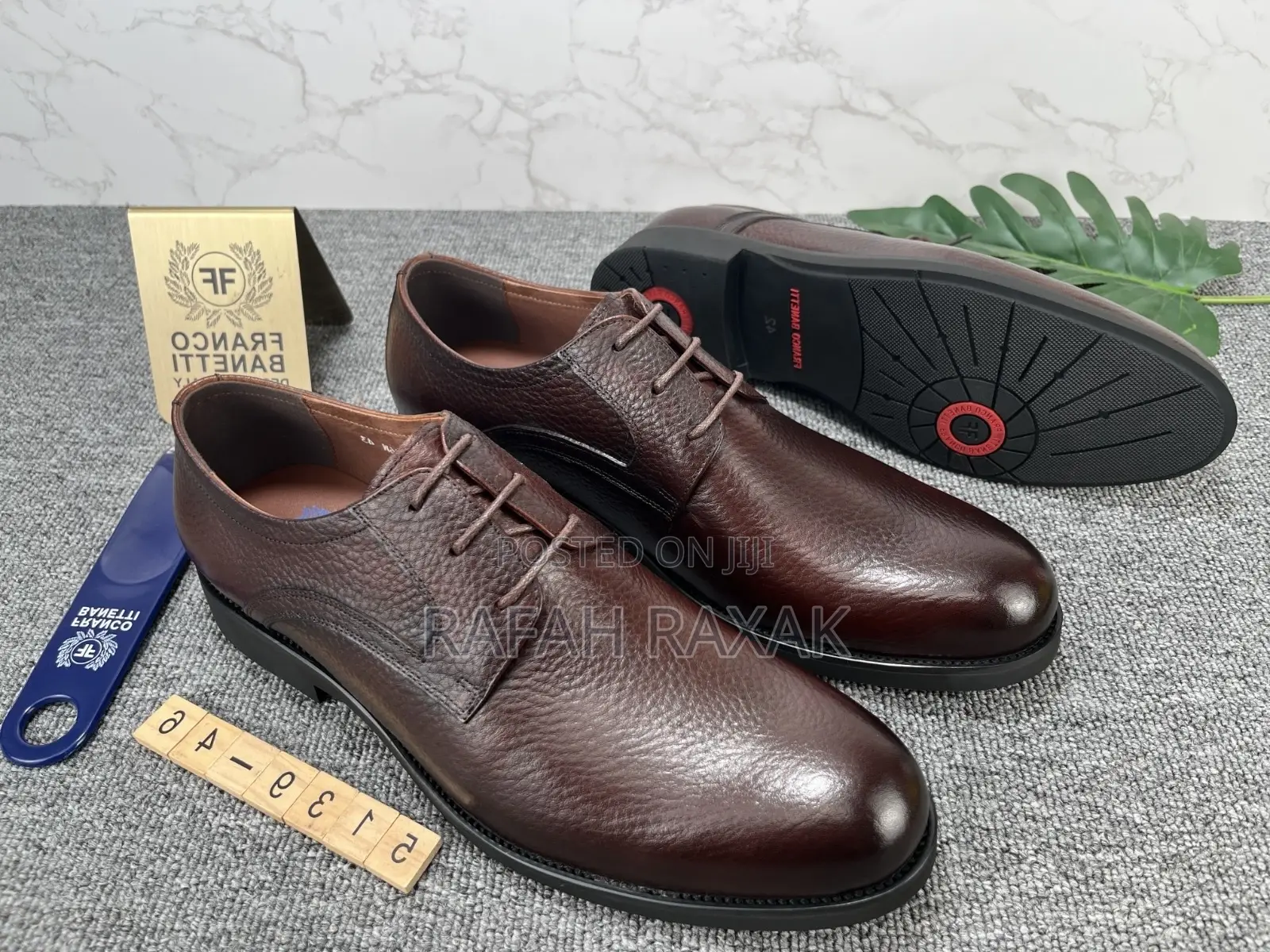 Men’S Coffee Brown Franco Banetti Gentle Office Leather Shoe
