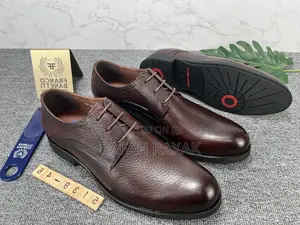 Men’S Coffee Brown Franco Banetti Gentle Office Leather Shoe