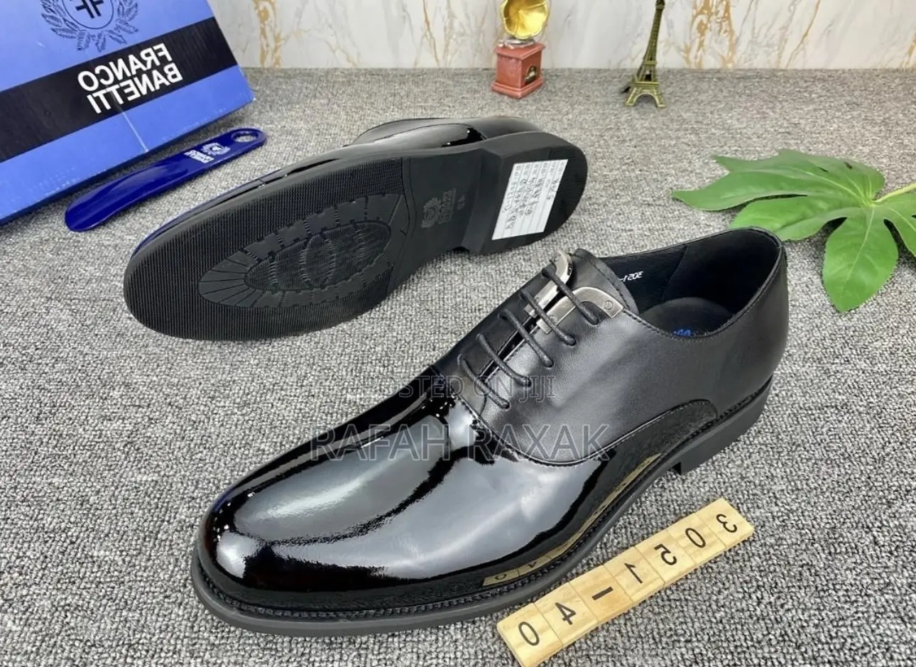 Franco Banetti Shinny Leather Patent Formal Gentle Shoes