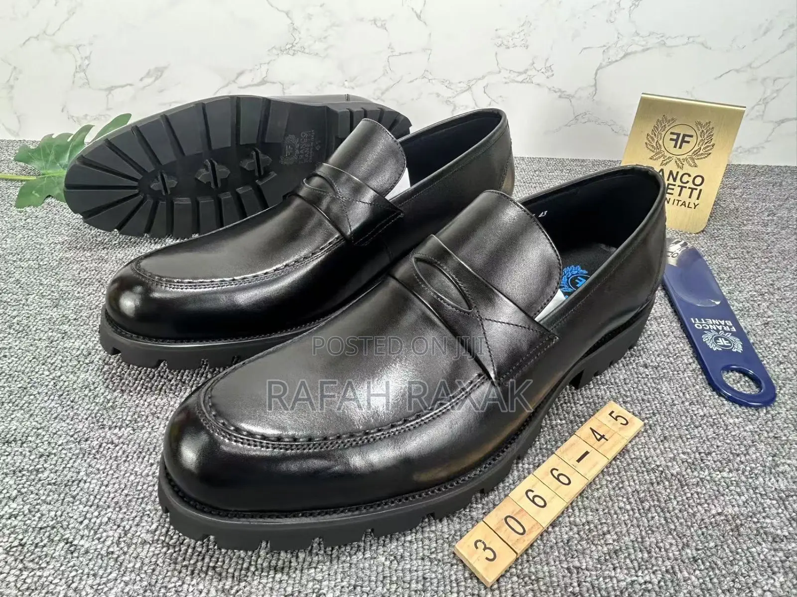 Men’S Super Classic Black Franco Banetti Leather Loafers