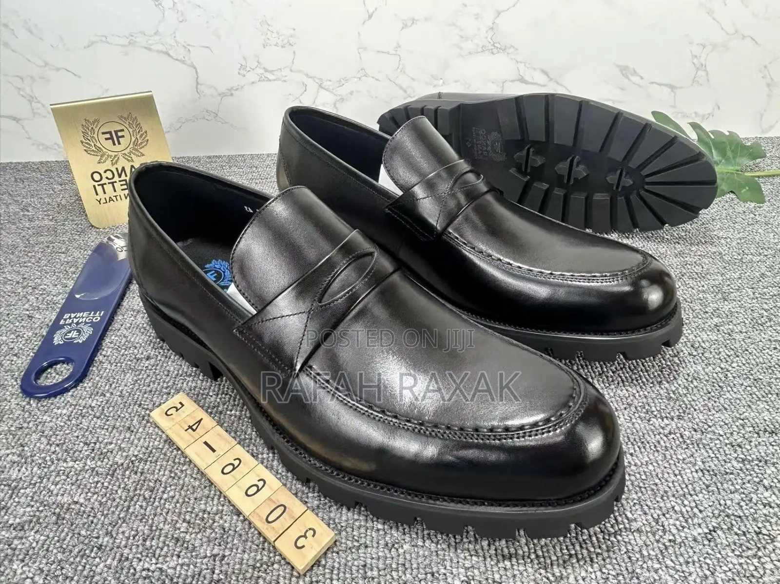Men’S Super Classic Black Franco Banetti Leather Loafers