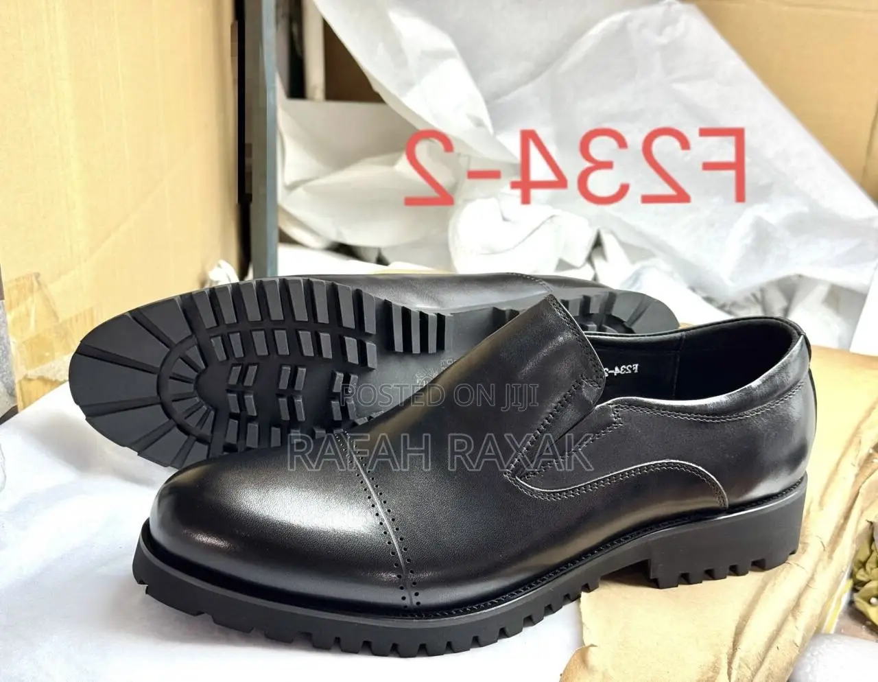 Men’S Classic Black Franco Banetti Oxford Leather Loafers