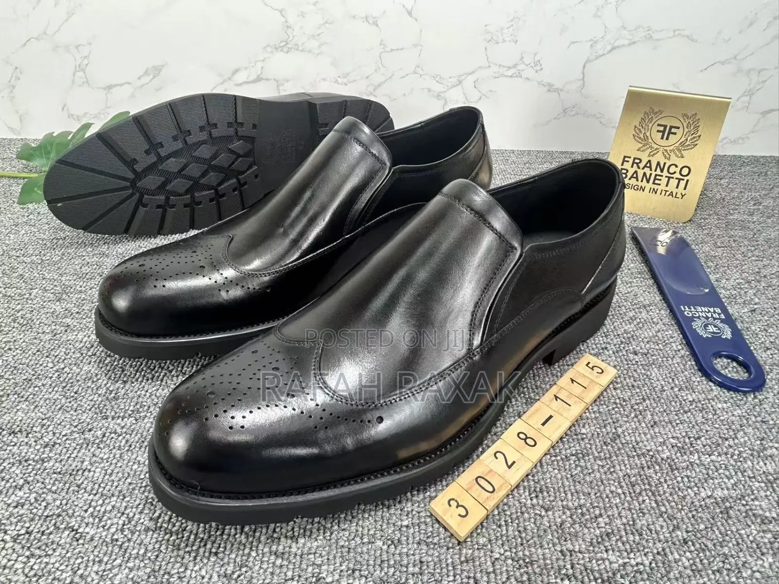Men’S Super Classic Black Franco Banetti Oxford Gentle Shoes