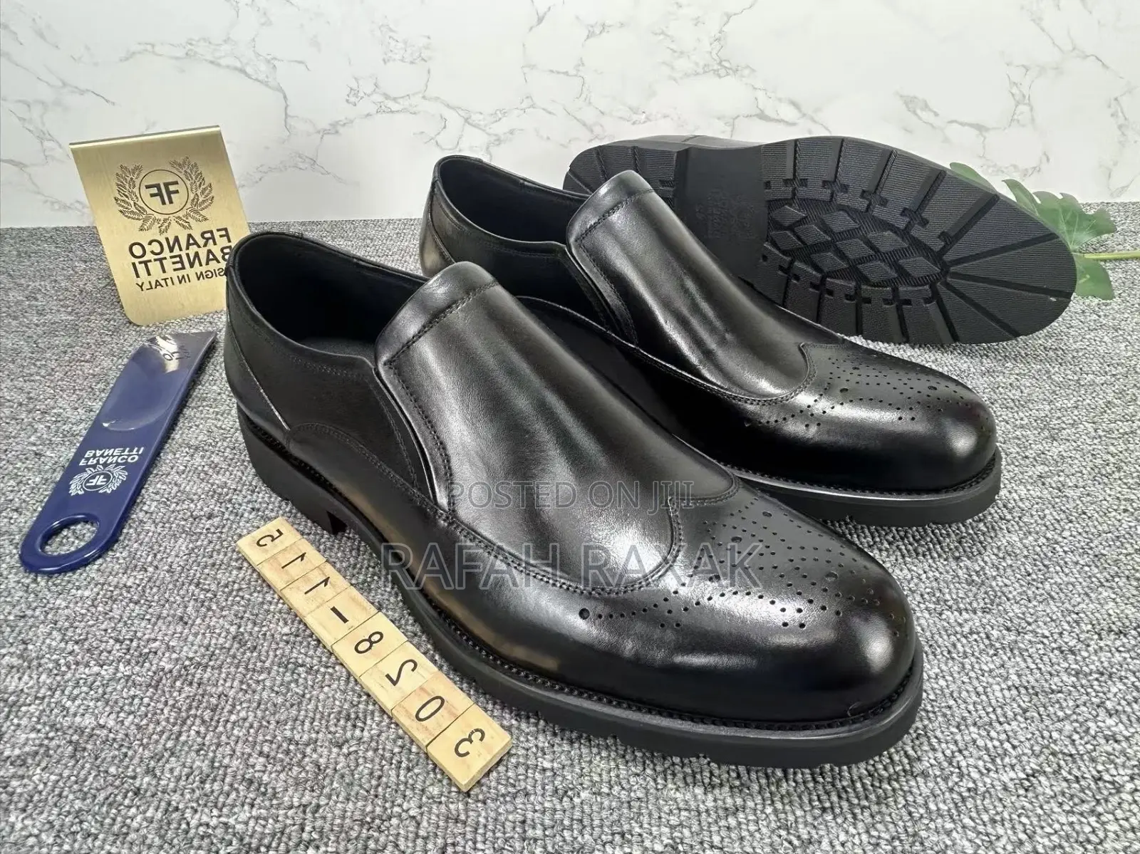 Men’S Super Classic Black Franco Banetti Oxford Gentle Shoes