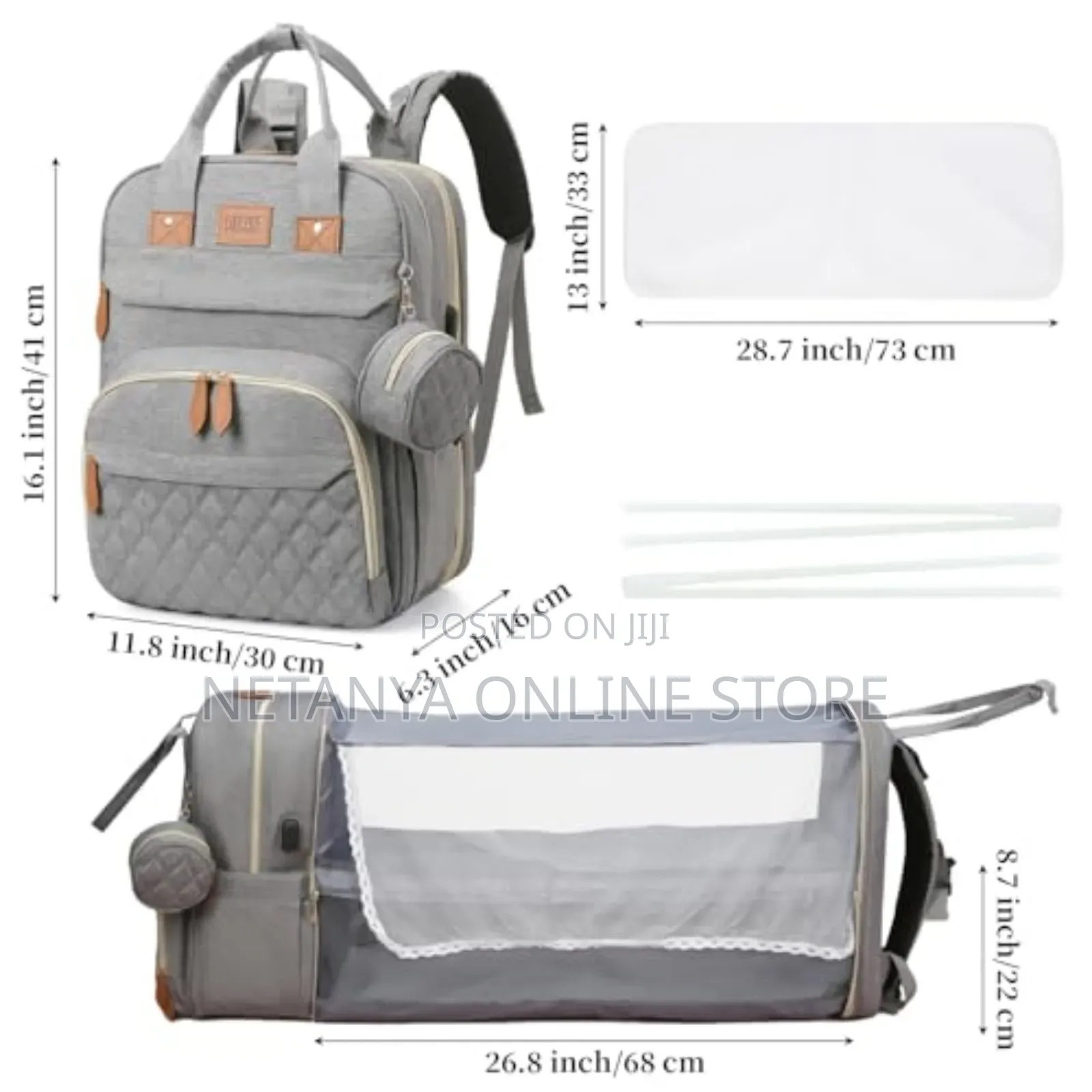 Baby Diaper Bed and Bag With Net and Coin Bag