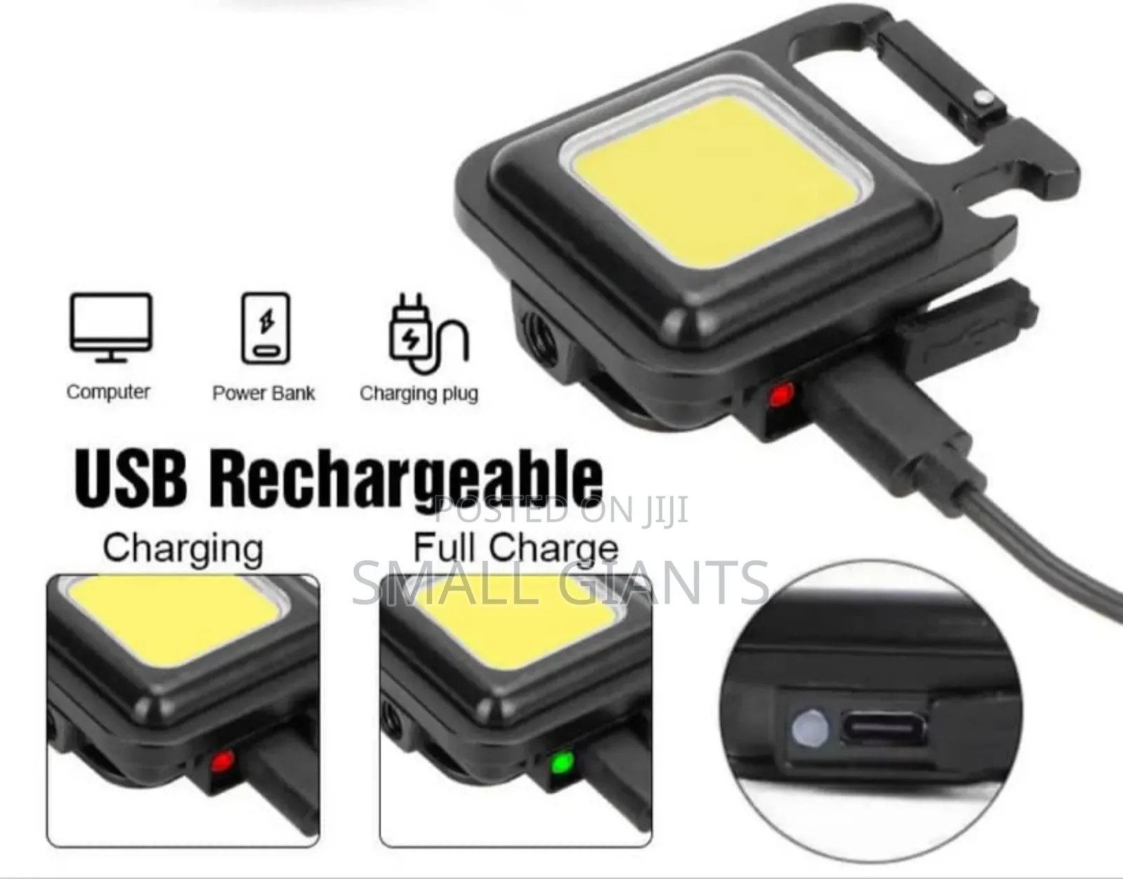 Rechargeable 500 Lumens Bright Cob Small Flashlight