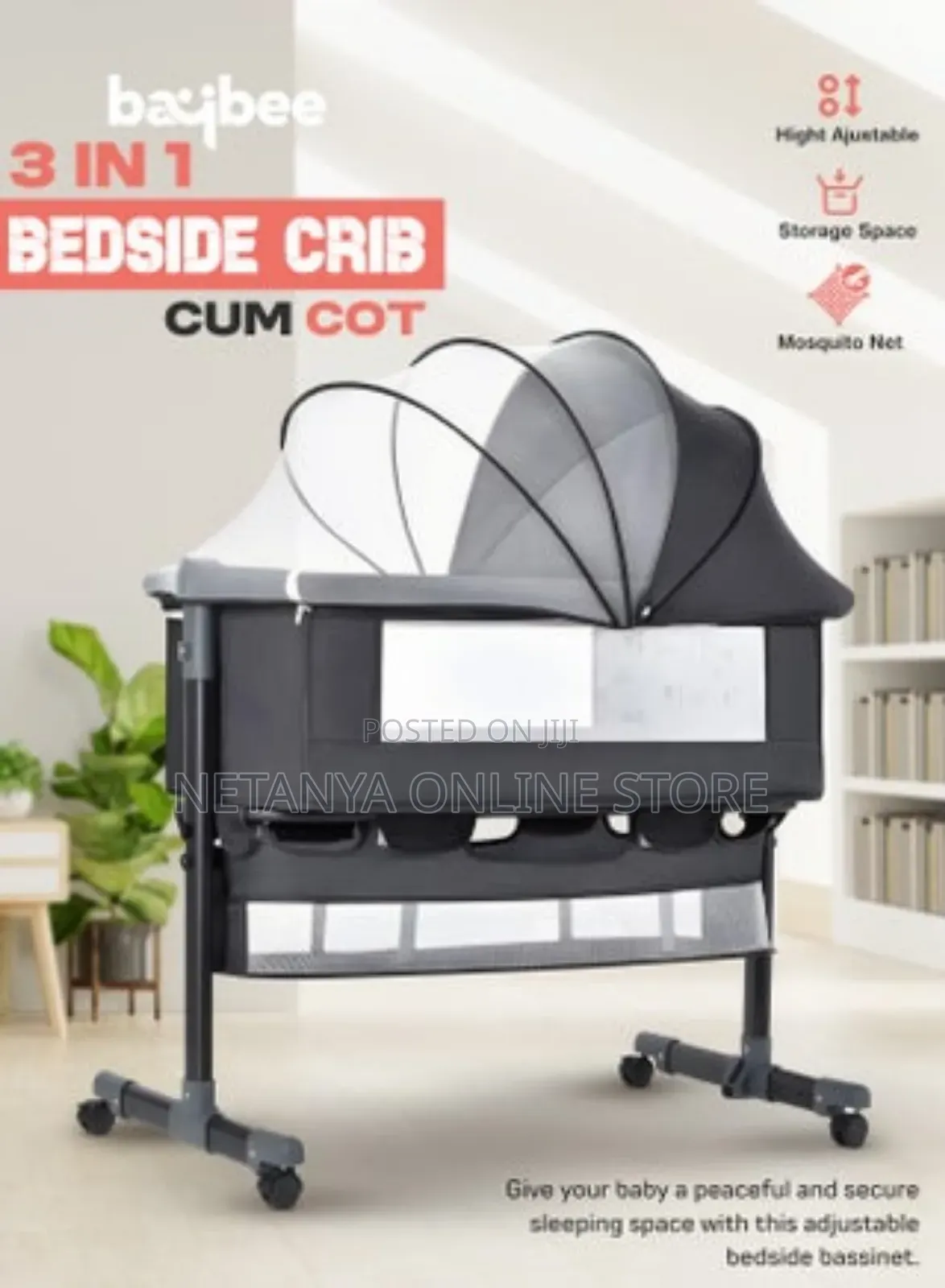 Premium Baby Bedside Crib