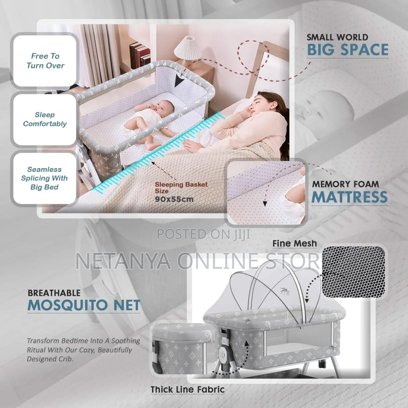 6in1 Versatile Portable Baby Cot