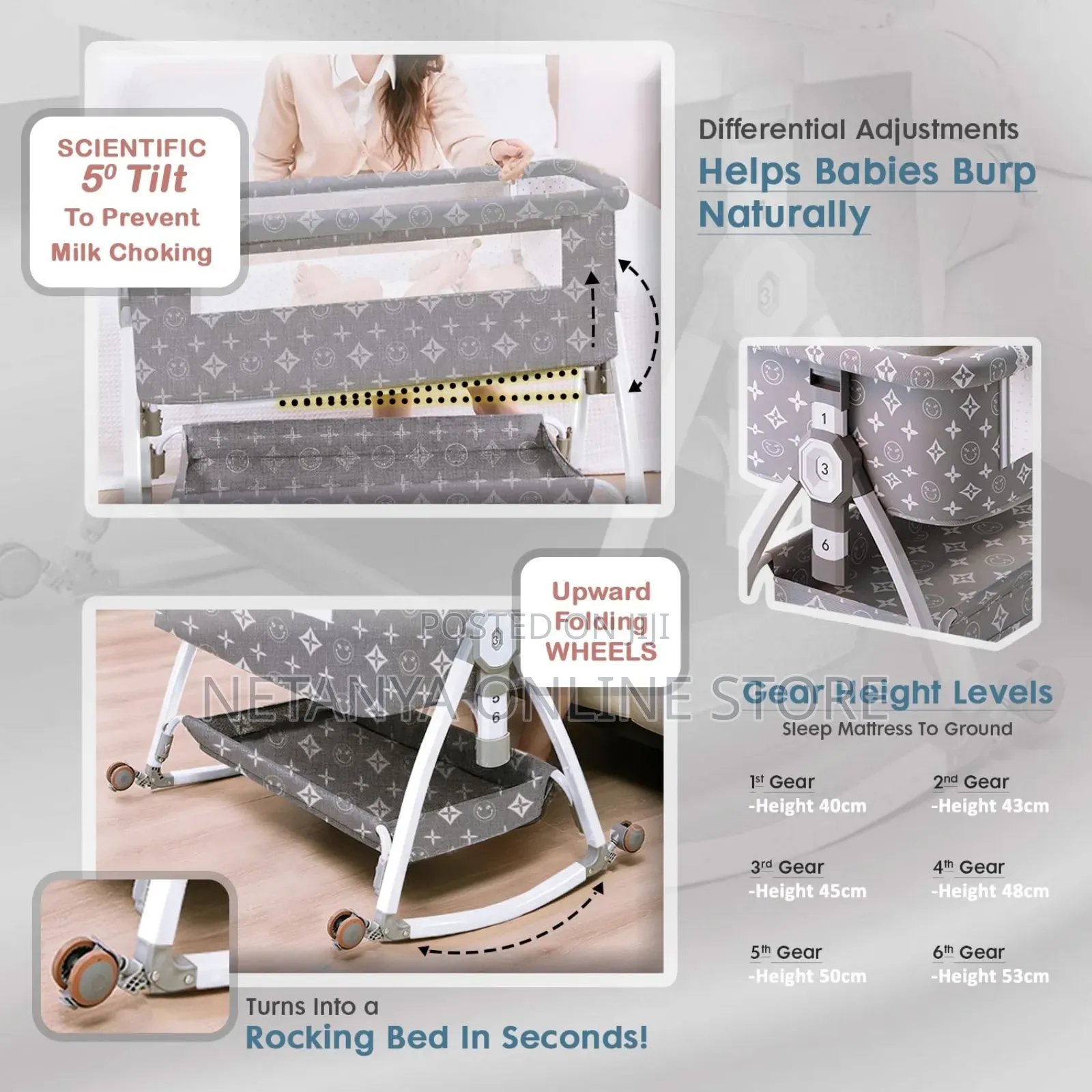 6in1 Versatile Portable Baby Cot